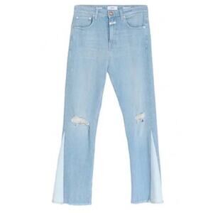 CLOSED NWT Baylin High Rise Flare Light Wash Blue Denim Jeans Ripped Sz 30 NEW